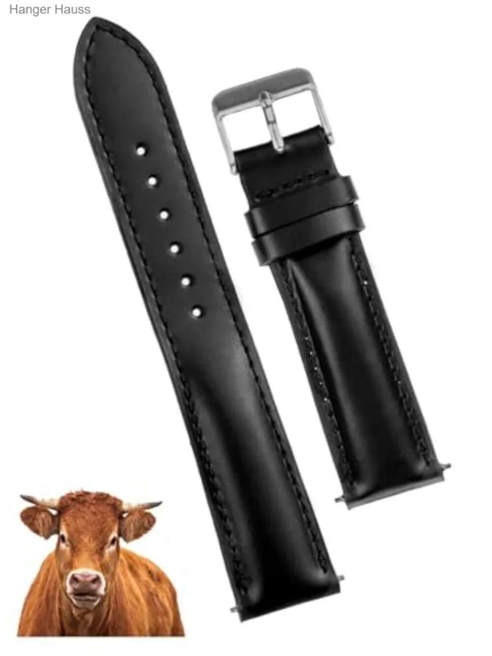 Vintage Cowhide Leather Watch Band Replacement Quick Release 18mm